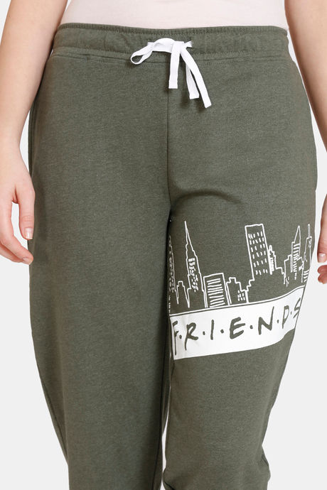 Zivame Friends Knit Poly Loungewear Bottom - Rifle Green — image 6